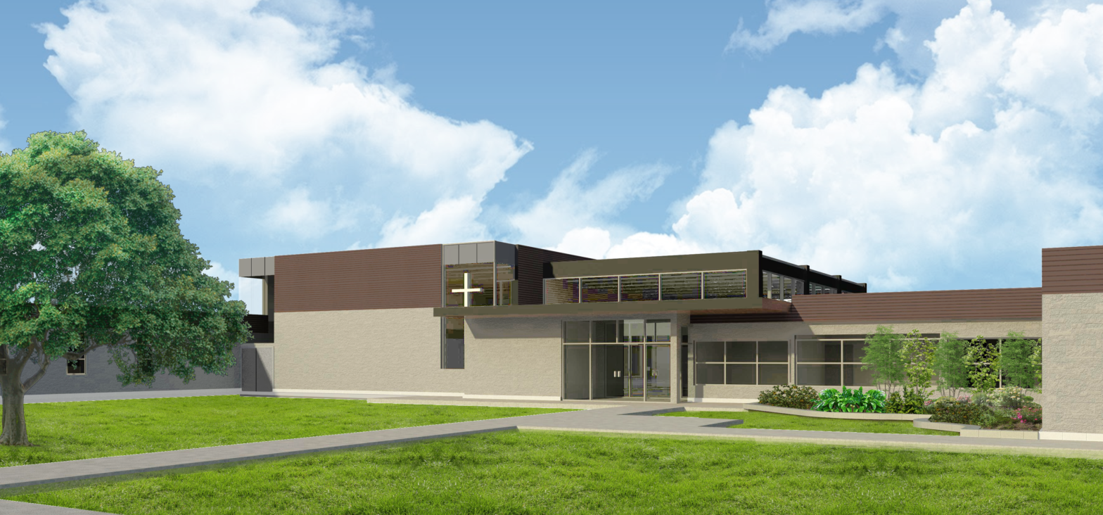 Our Lady of Fatima - Exterior main entry - Biosis Designs