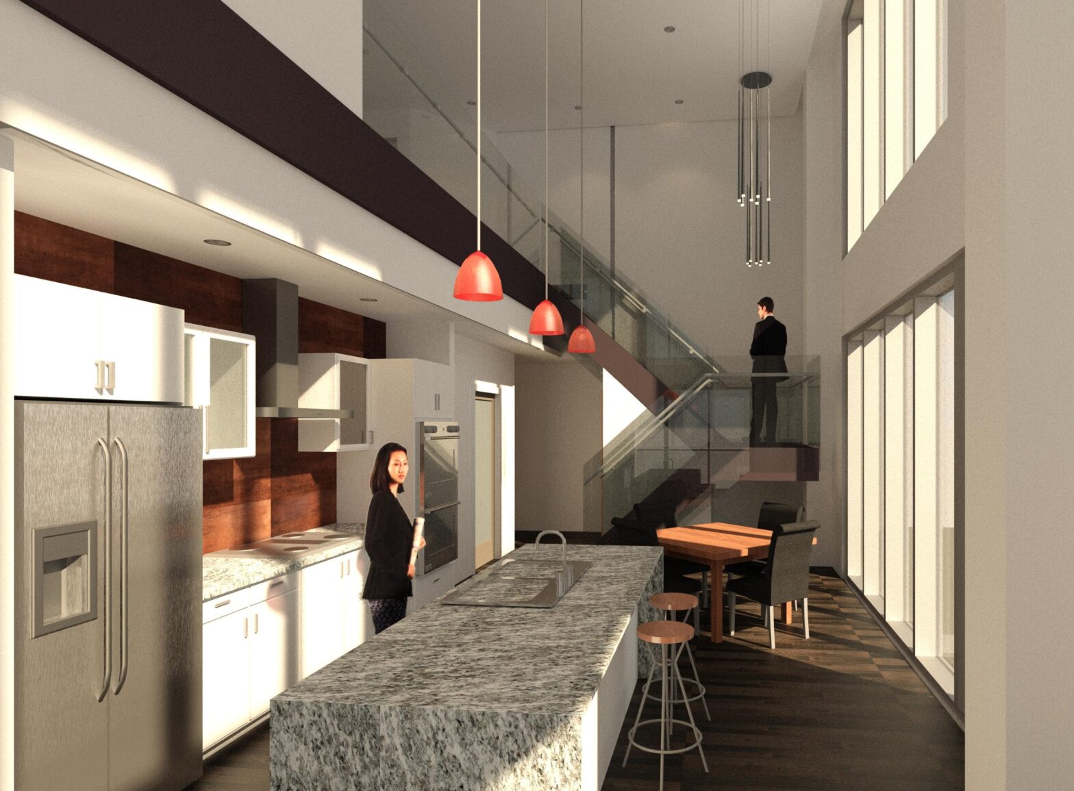 LGHC High Rise - Interior design for dining area first floor of a penthouse - Biosis Designs
